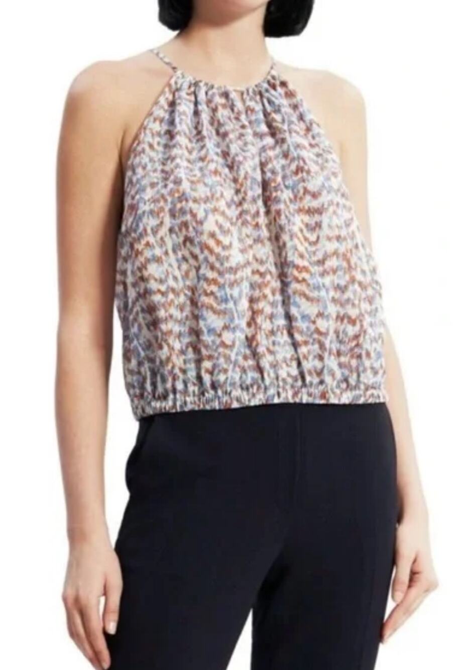 Theory Gathered Satin Camisole Desert Lawn Size S